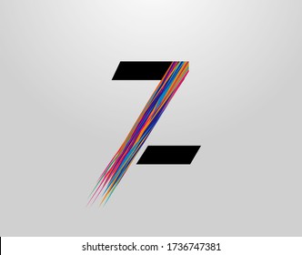 Abstract Letter Z Logo. Initial Z With Creative Colorful Strips 