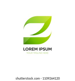 Abstract letter Z logo vector design. Icon eco character of leaf concept template.