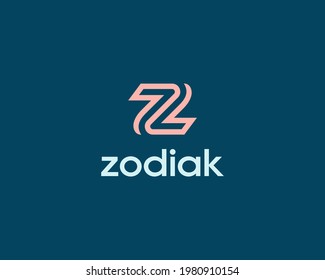 Abstract letter Z logotype design template. Line vector symbol. Universal monogram, identity, initial logo sign in minimal style.