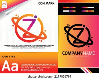 Abstract letter Z with space planet logo concept