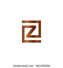 Abstract letter Z with wood color vector