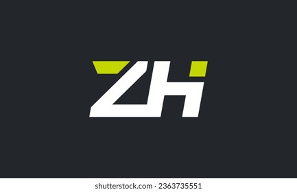 Abstract Letter ZH or HZ logo initials design . vector illustration eps10