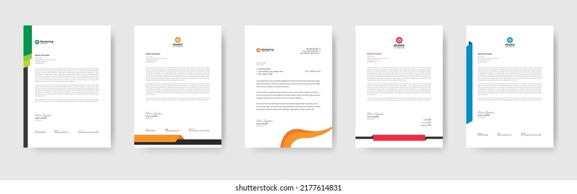 abstract Letterhead Design Modern Business Letterhead Design Template. letter head, Business letterhead design. set to print with vector and illustration	eps 10 
