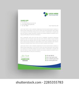 Abstract Letterhead Design Modern Business Letterhead Design Template, Cleaning Service company Letterhead design. curve and modern shape unique design