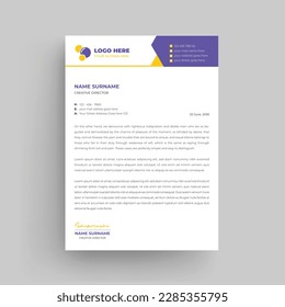 Abstract Letterhead Design Modern Business Letterhead Design Template, Cleaning Service company Letterhead design. curve and modern shape unique design