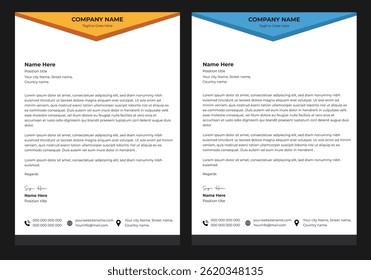 Abstract Letterhead Design Modern Business Letterhead Design Template.Abstract corporate professional letterhead for your design project.Business corporate letterhead design template.
