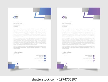 abstract letterhead design set victor template