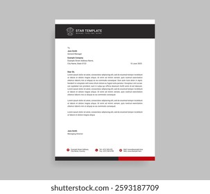 Abstract letterhead design template. Creative modern letter head template for your project. Company stationery vector design.