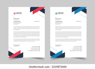 Abstract Letterhead Design Template, Vector Letterhead, Print Ready, Business style letter head templates
