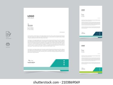 Plantilla de diseño de membrete abstracta para el proyecto. Plantilla de diseño de membrete empresarial profesional y moderna