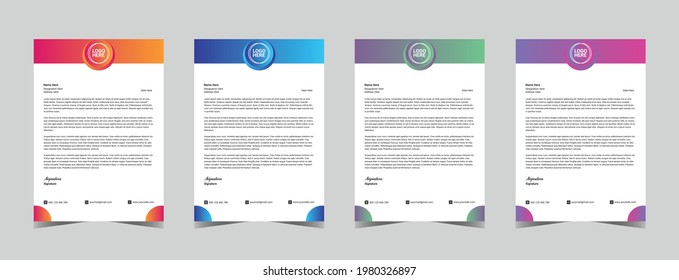 Abstract letterhead vector template design