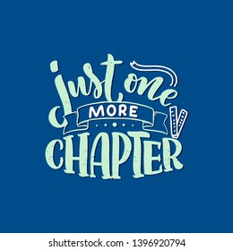 Abstract lettering about books and reading for poster design. Handwritten letters. Typography funny quote. Vector illustration