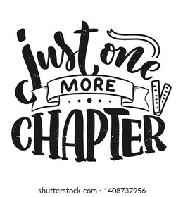 Abstract lettering about books and reading for poster design. Handwritten letters. Typography funny quote. Vector illustration