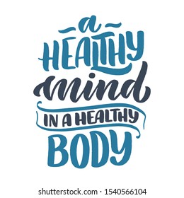 Abstract lettering about sport and fitness for poster or print design. Healthy lifestyle. Modern calligraphy for business success concept. Handwritten letters. Typography funny quote. Vector