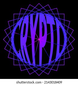 abstract lettering of the crypto logo on a dark background