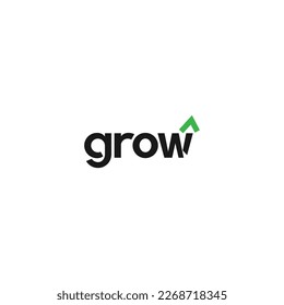 abstract lettering grow logo design with arrow on w letter