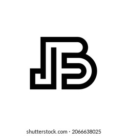 Abstract lettering JB logo. This logo icon blends with abstract shapes in a creative way.