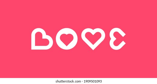 abstract Lettering love vector illustration for poster, card, banner valentine day, wedding.