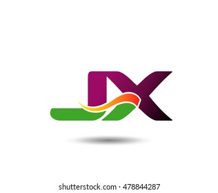 Abstract letterJX logo design template. Vector letter logo 
