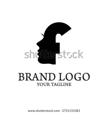 Abstract lettermark merging human profile with initial 'f' symbol for elegant branding