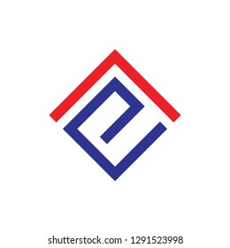 abstract letters ae geometric arrow logo vector