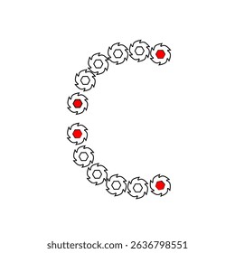 abstract letters of the alphabet on a white background