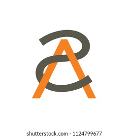 abstract letters ar linked lines logo