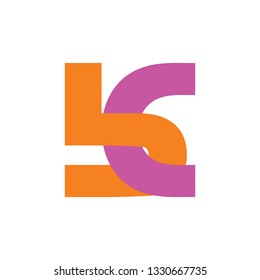 abstract letters bc simple linked logo vector