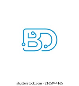 Abstract Letters BD Logo Design Template 001
