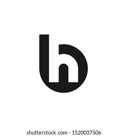 Abstract letters BH or HB logo design inspiration
