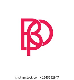 abstract letters bp simple linked lone logo vector
