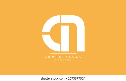 Abstract Letters C and N Linked Logo. Flat Vector Logo Design Template
