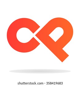 Abstract Letters C And P Logo Template. Vector