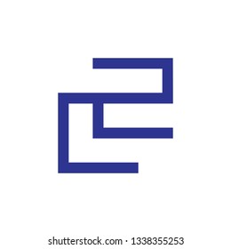 abstract letters c2 geometric line logo vector