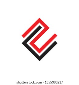 abstract letters c2 geometric line logo vector