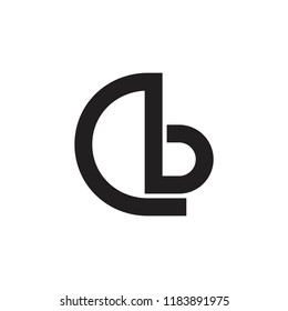abstract letters cb simple logo vector