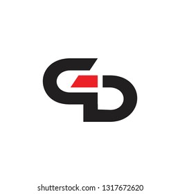 abstract letters cd simple geometric logo