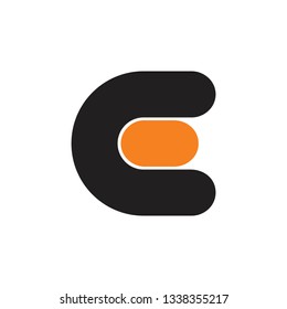 abstract letters ce simple curves geometric logo vector