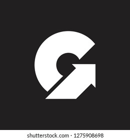 abstrakte Buchstaben cg Pfeil nach oben geometrische Vektorillustration des Logos