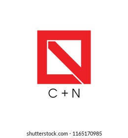abstract letters cn square geometric logo vector