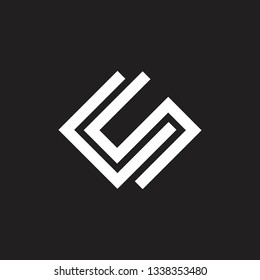abstract letters cs geometric line logo vector
