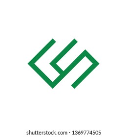 abstract letters cs geometric line logo vector