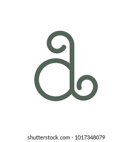 abstract letters a d curly design logo
