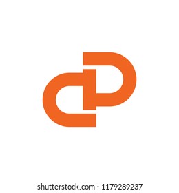 abstract letters dp linked geometric logo 
