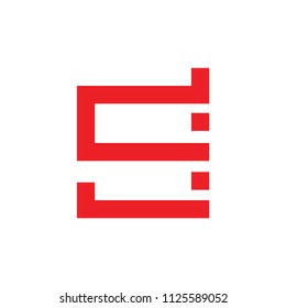 abstract letters ds square logo vector
