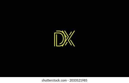 Letra abstractaS diseño del logotipo DX. Plantilla de diseño de emblema Mínimo Creativo,Premium. Símbolo gráfico de alfabeto para empresas. Identidad comercial. Elemento vector DX inicial
