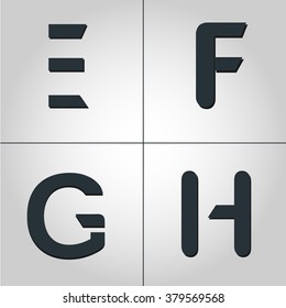 Abstract letters E,F,G,H  logo design template,technology,electronics,digital, futuristic vector logo icon logotype