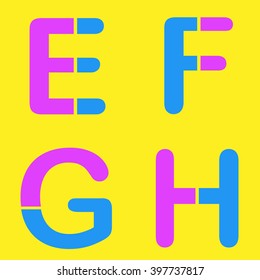 Abstract letters E,F,G,H logo design template,technology,electronics,digital, futuristic vector logo icon logotype.