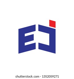 abstract letters ej simple geometric logo vector