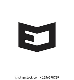 abstract letters em simple geometric logo vector